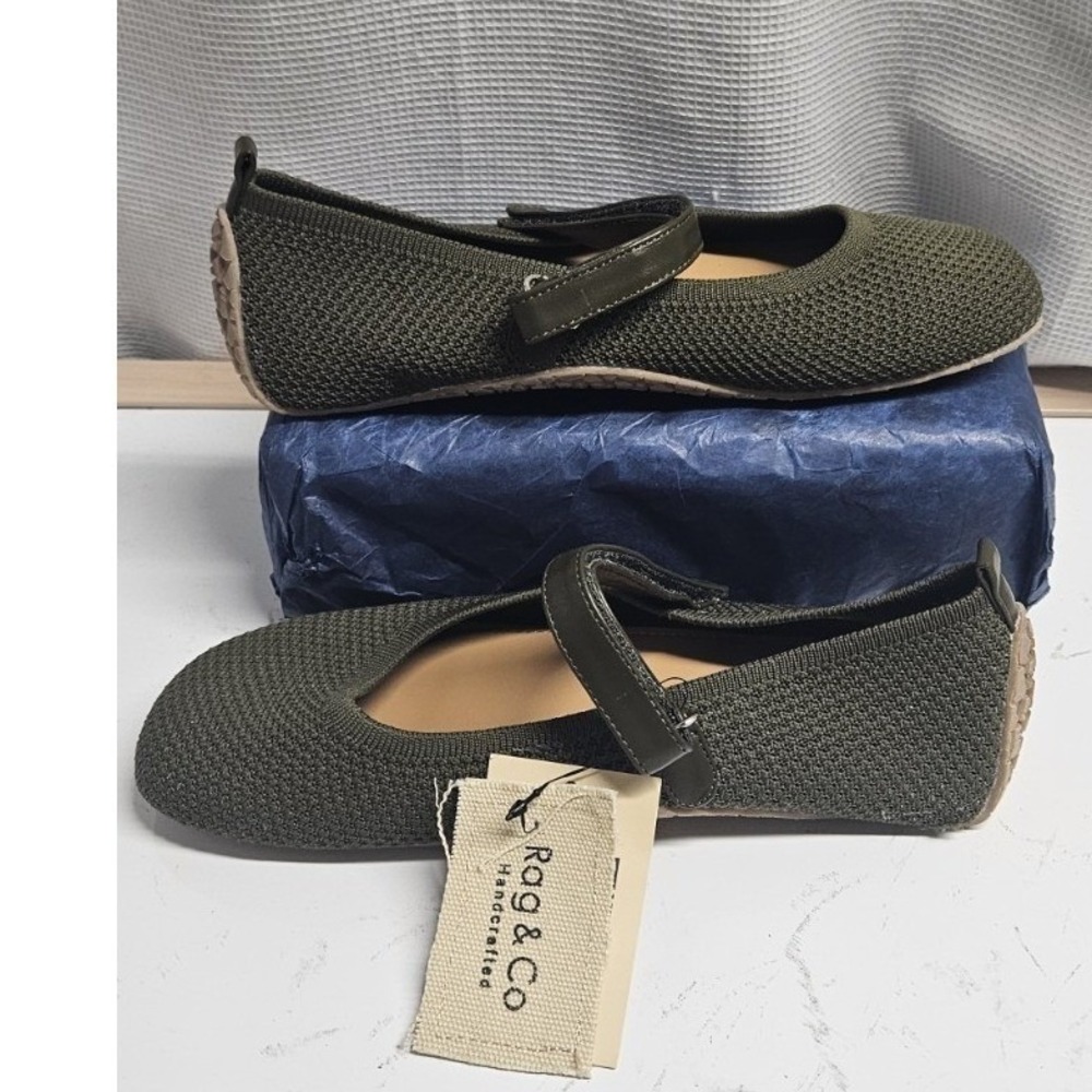 NWT Rag & Co Nordeux Strap Mary Jane Ballerina womans Sz 36/5-5.5 green